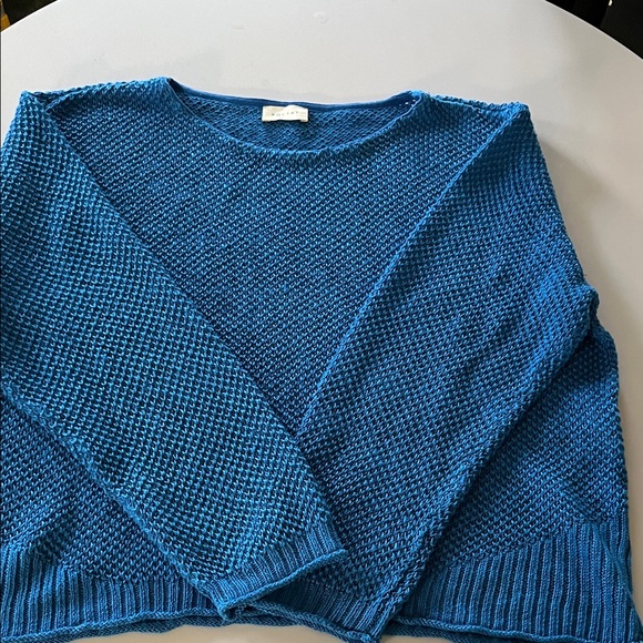 Poetry Sweaters - Poetry Women's Blue Crewneck Knit Sweater